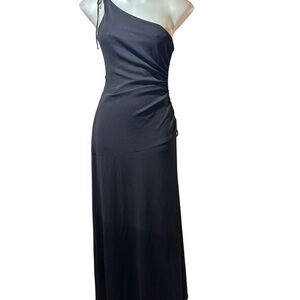 LAUNDRY Black One Shoulder Maxi Dress